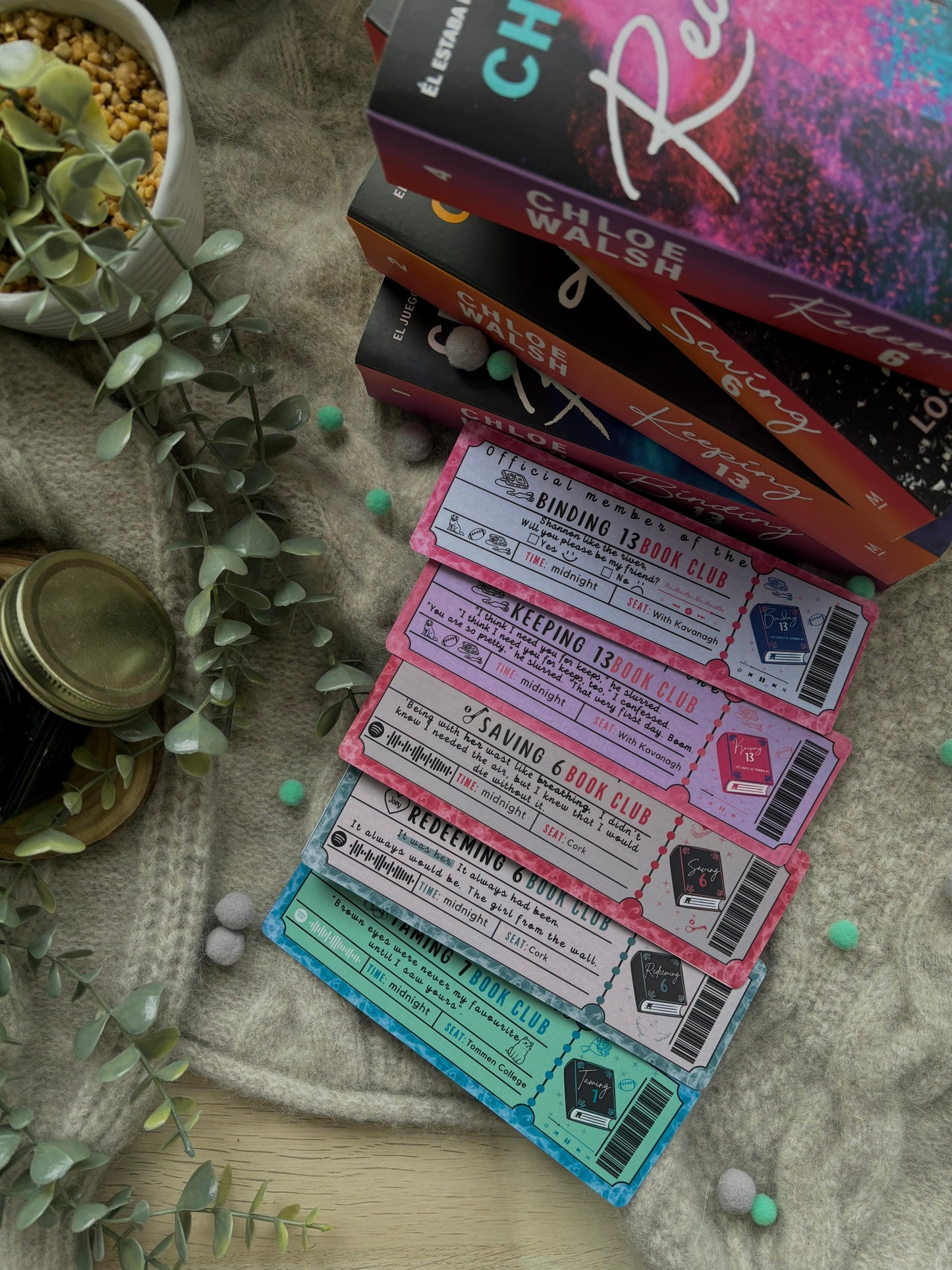 Marcapáginas con forma de Ticket Los chicos de Tommen
