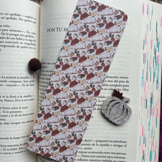 Marcapáginas cozy libritos y mantita