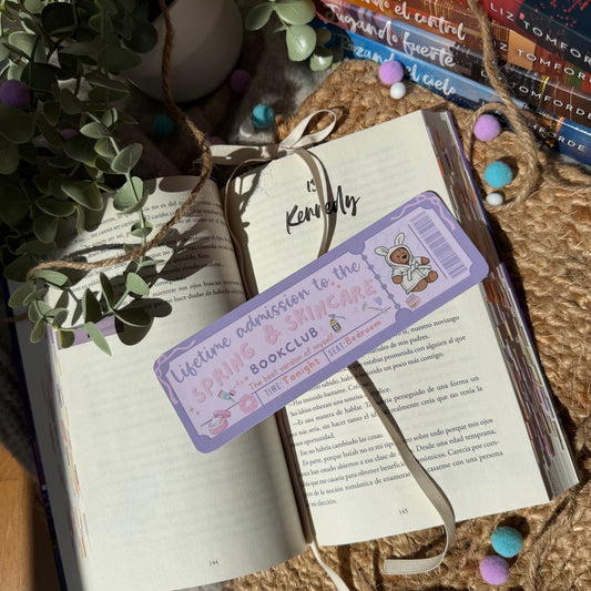 Marca páginas tradicional con forma de ticket Spring and skincare