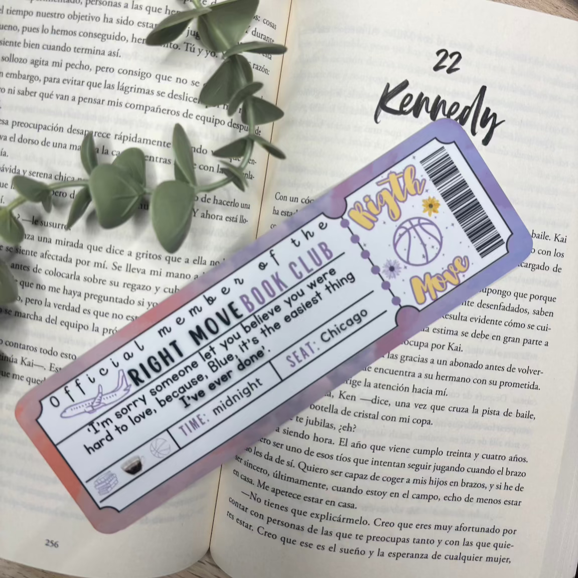 Marcapáginas con forma de ticket saga Windy City, Liz Tomforde