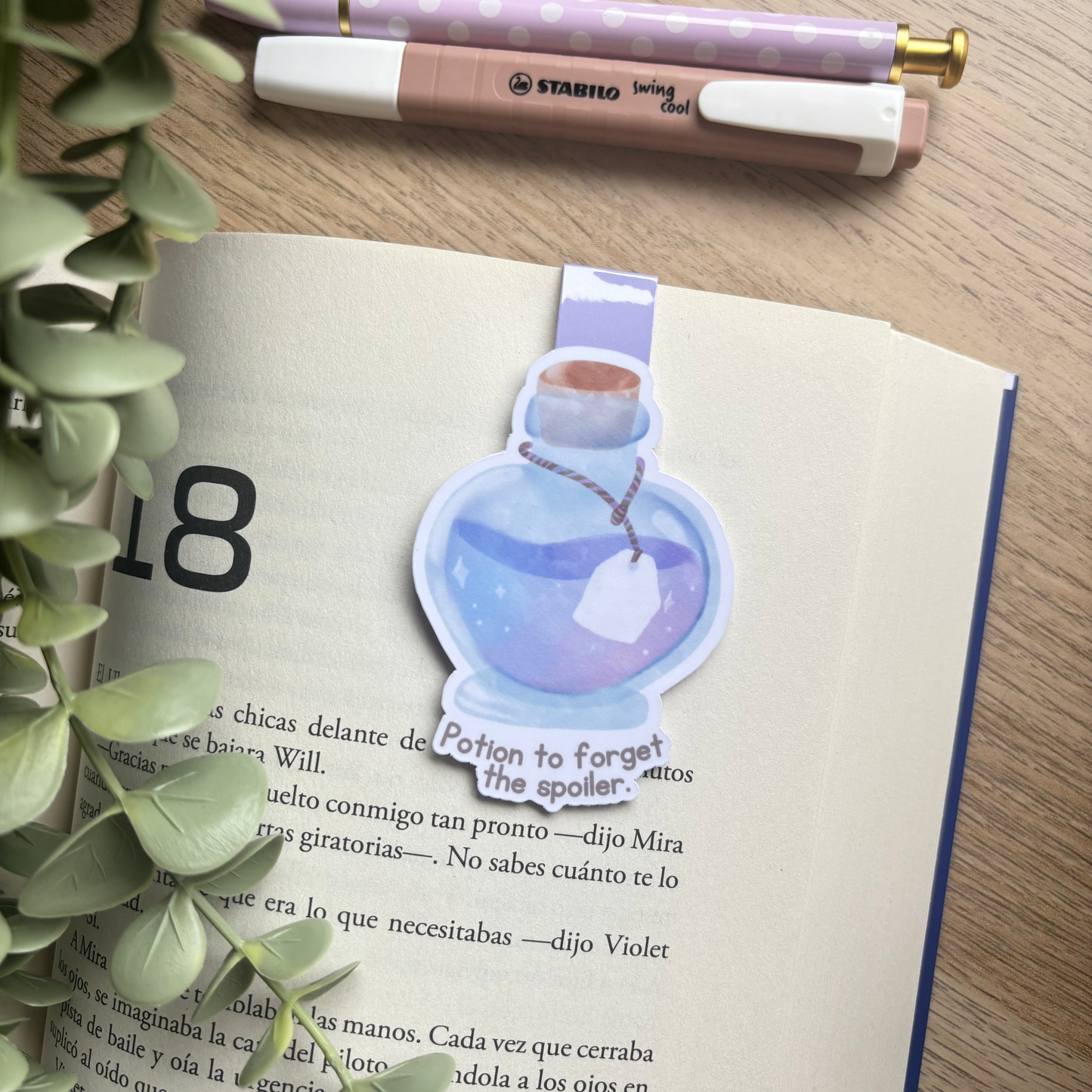 Marcapáginas magnético pócima 'potion to forget the spoiler'