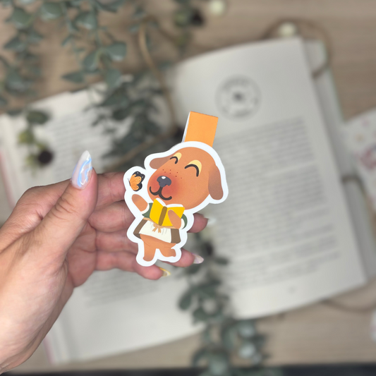 Marcapáginas magnético Bea lectora Animal Crossing