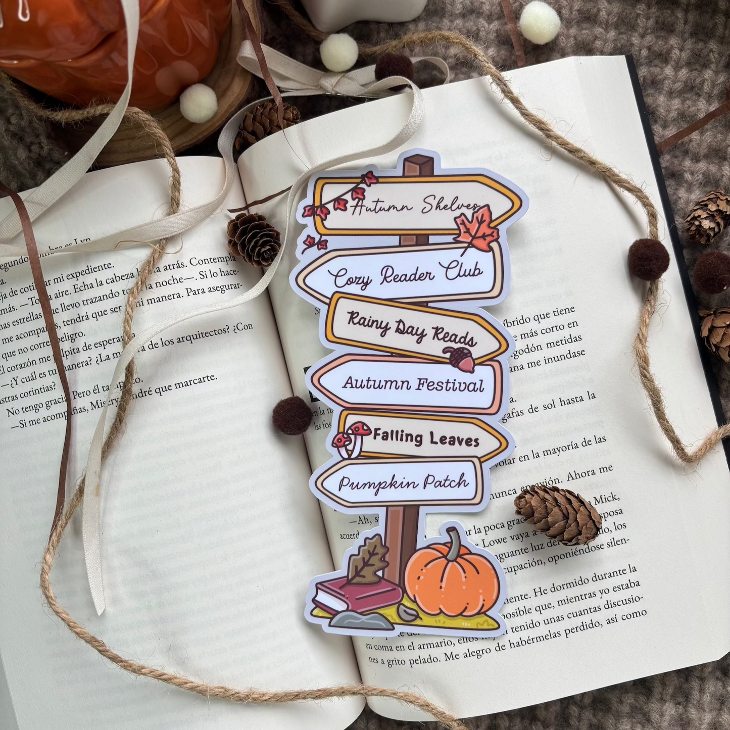 Marcapáginas señal otoño