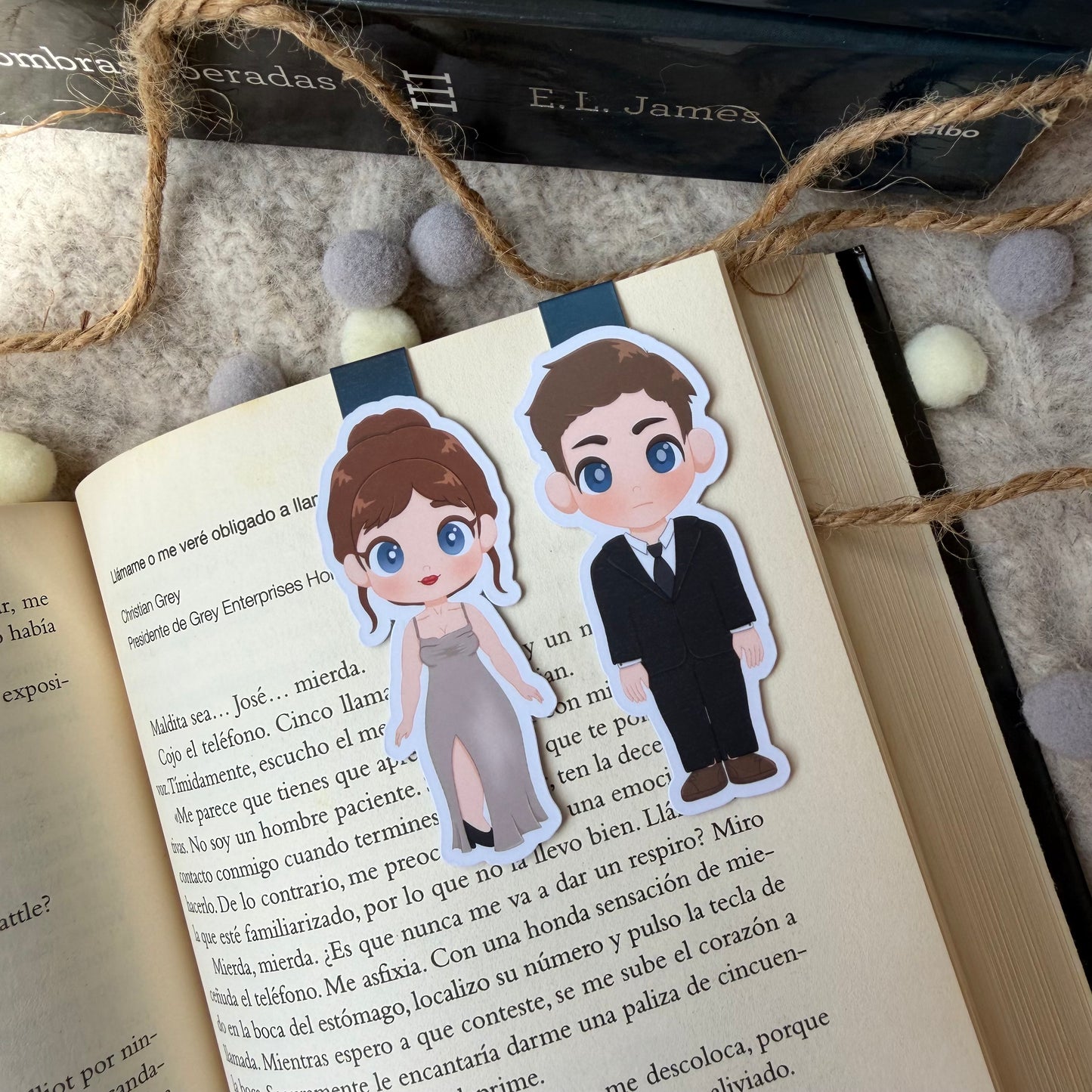 Marcapáginas magnéticos 50 sombras de Grey.