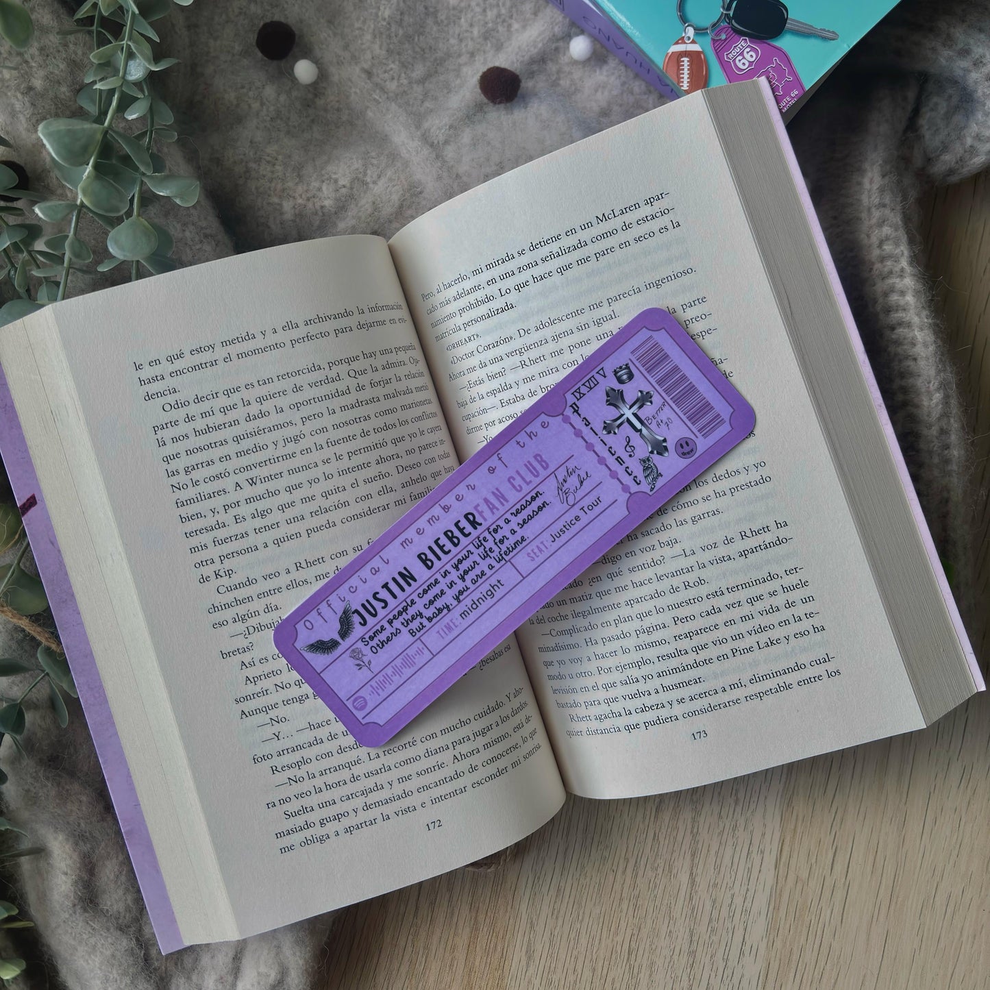 Marcapáginas con forma de ticket Justin Bieber FANCLUB