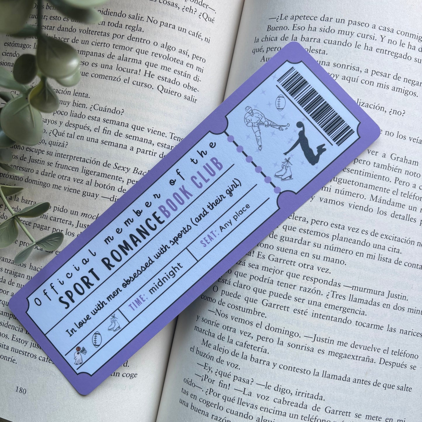 Marcapáginas con forma de ticket de tropes literarias.