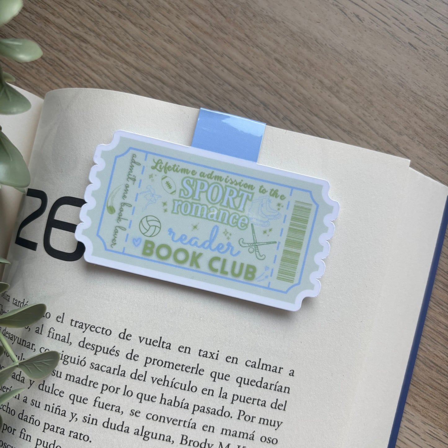 Marcapáginas magnético con forma de ticket