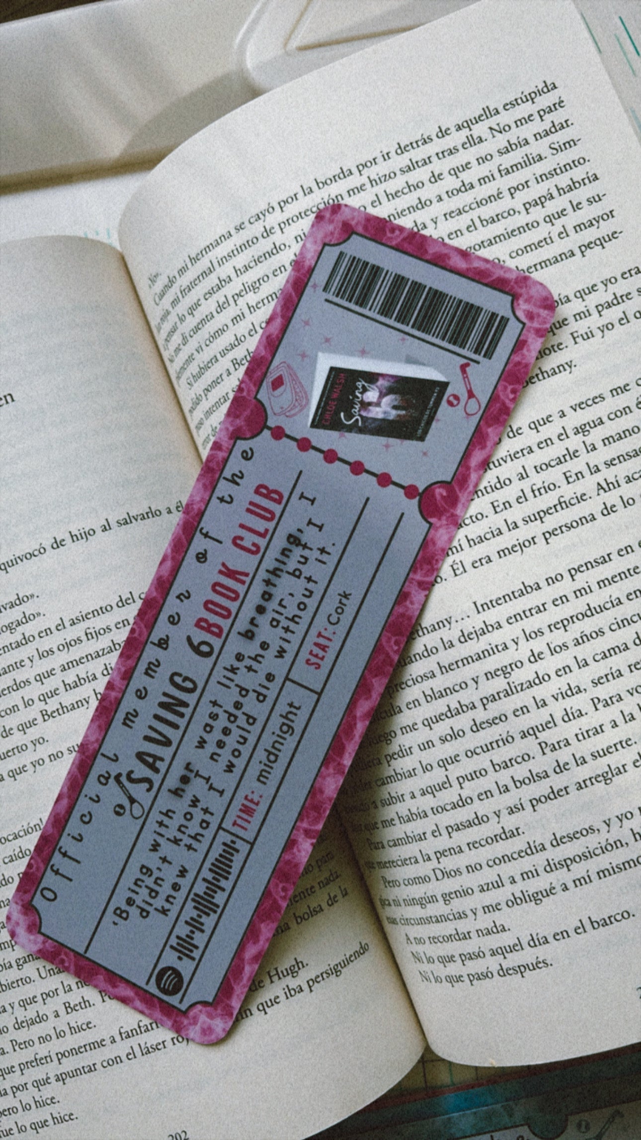 Marcapáginas con forma de Ticket Los chicos de Tommen