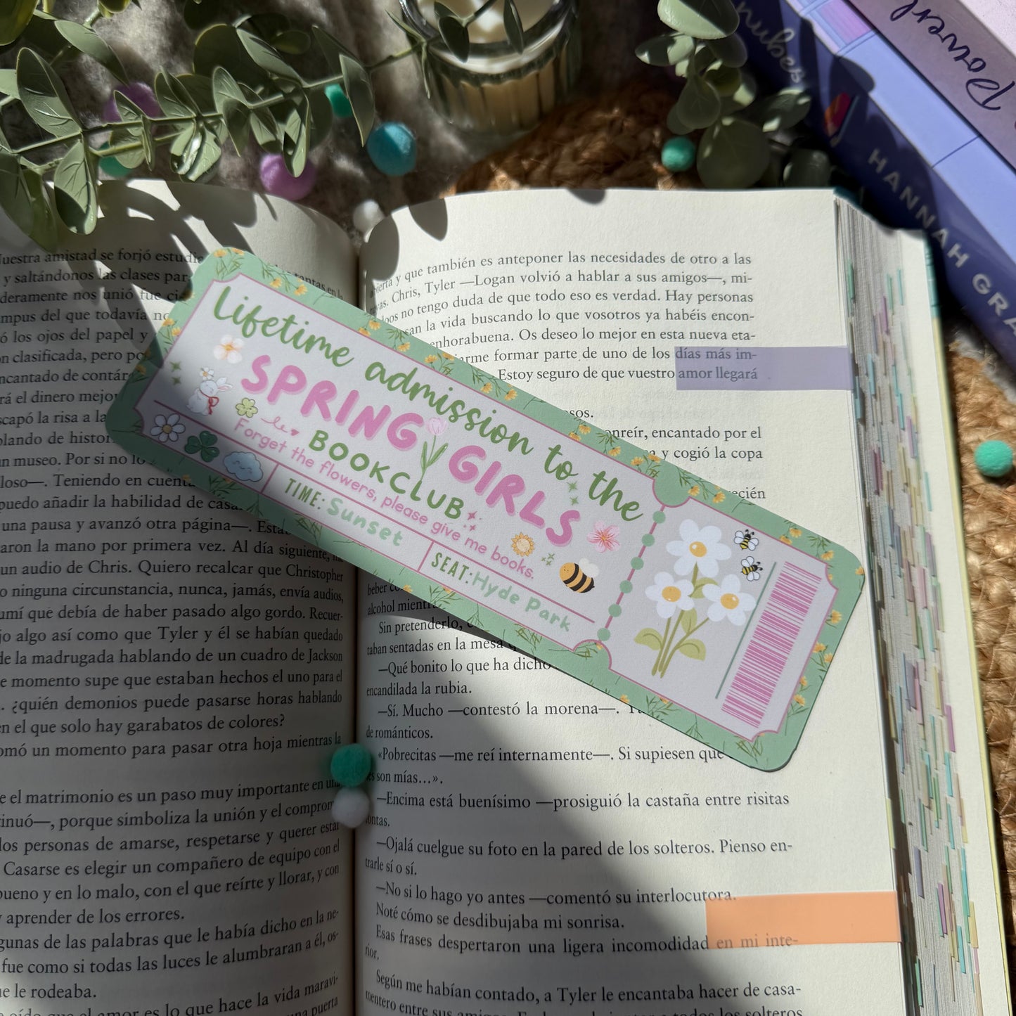 Marca páginas con forma de ticket Spring girlies