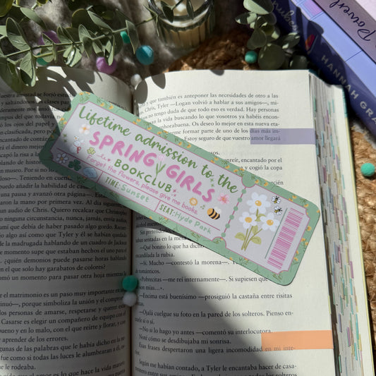 Marca páginas con forma de ticket Spring girlies