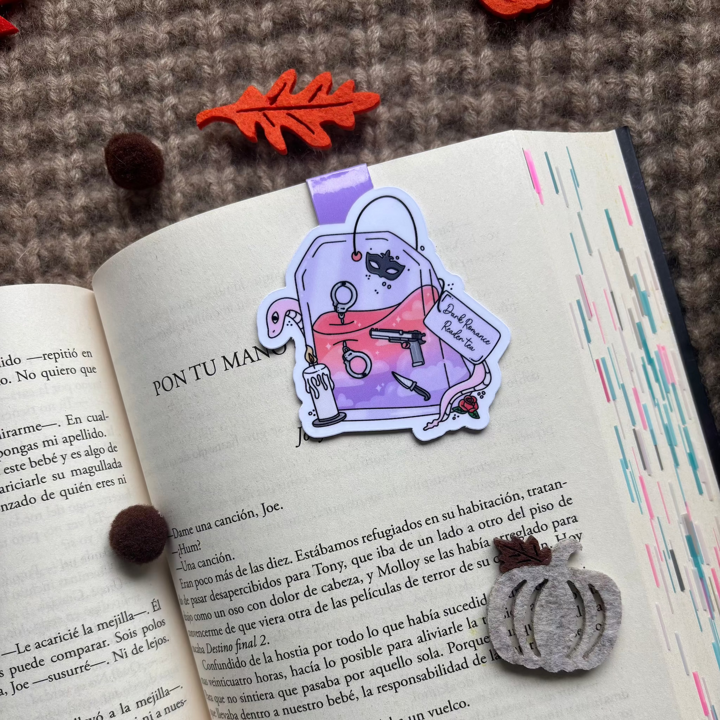 Marcapáginas magnético bolsita de te Dark Romance