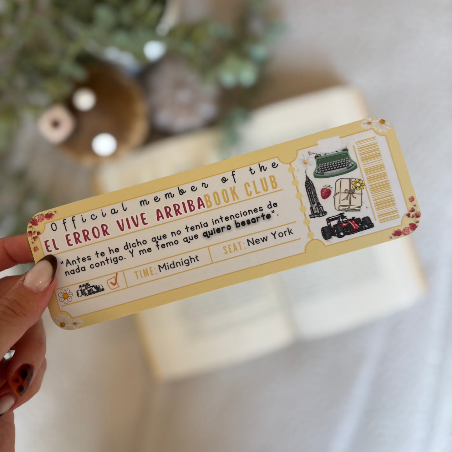 Marcapáginas tradicional El error vive arriba. Raisa Martín