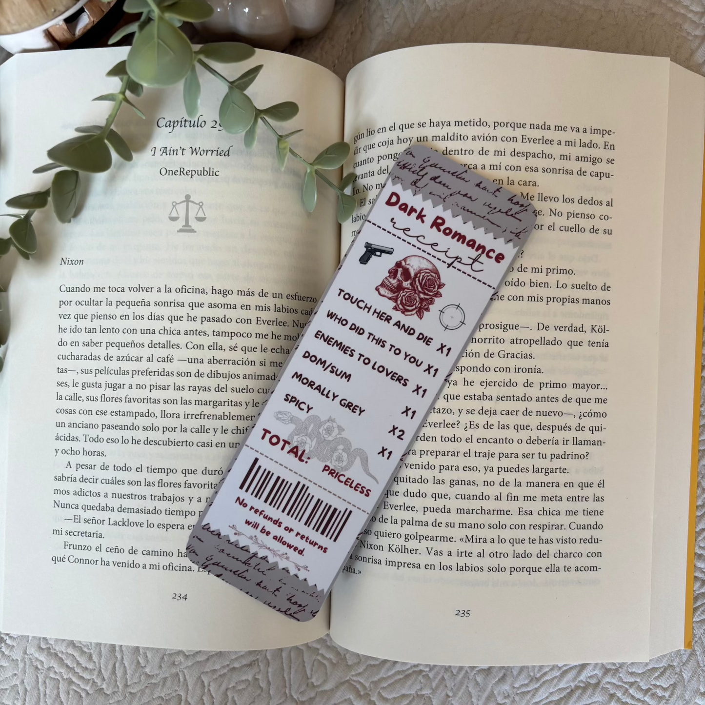 Marcapáginas tradicional Ticket de compra