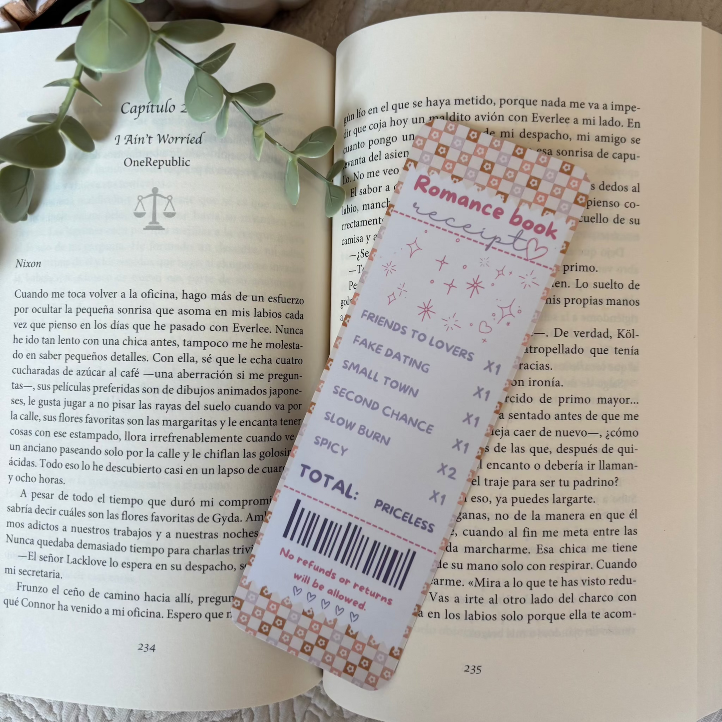 Marcapáginas tradicional Ticket de compra