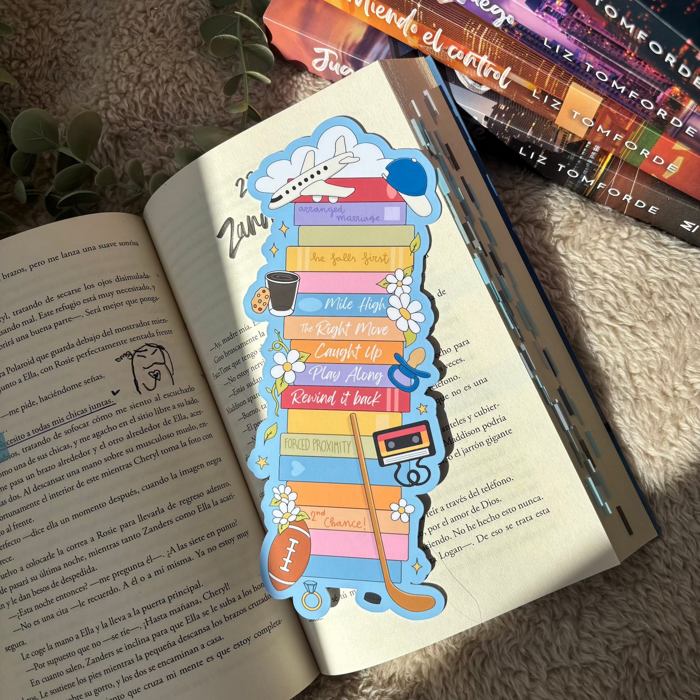 Marcapáginas pila de libros Saga The Windy City