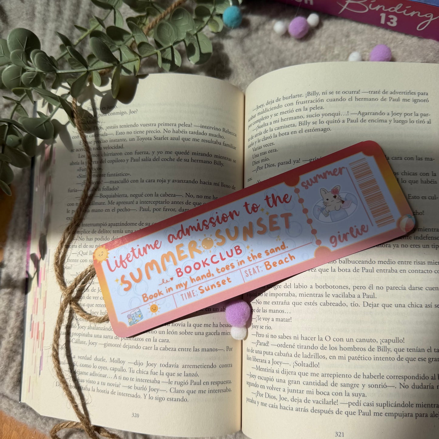 Marcapáginas summer sunset book club