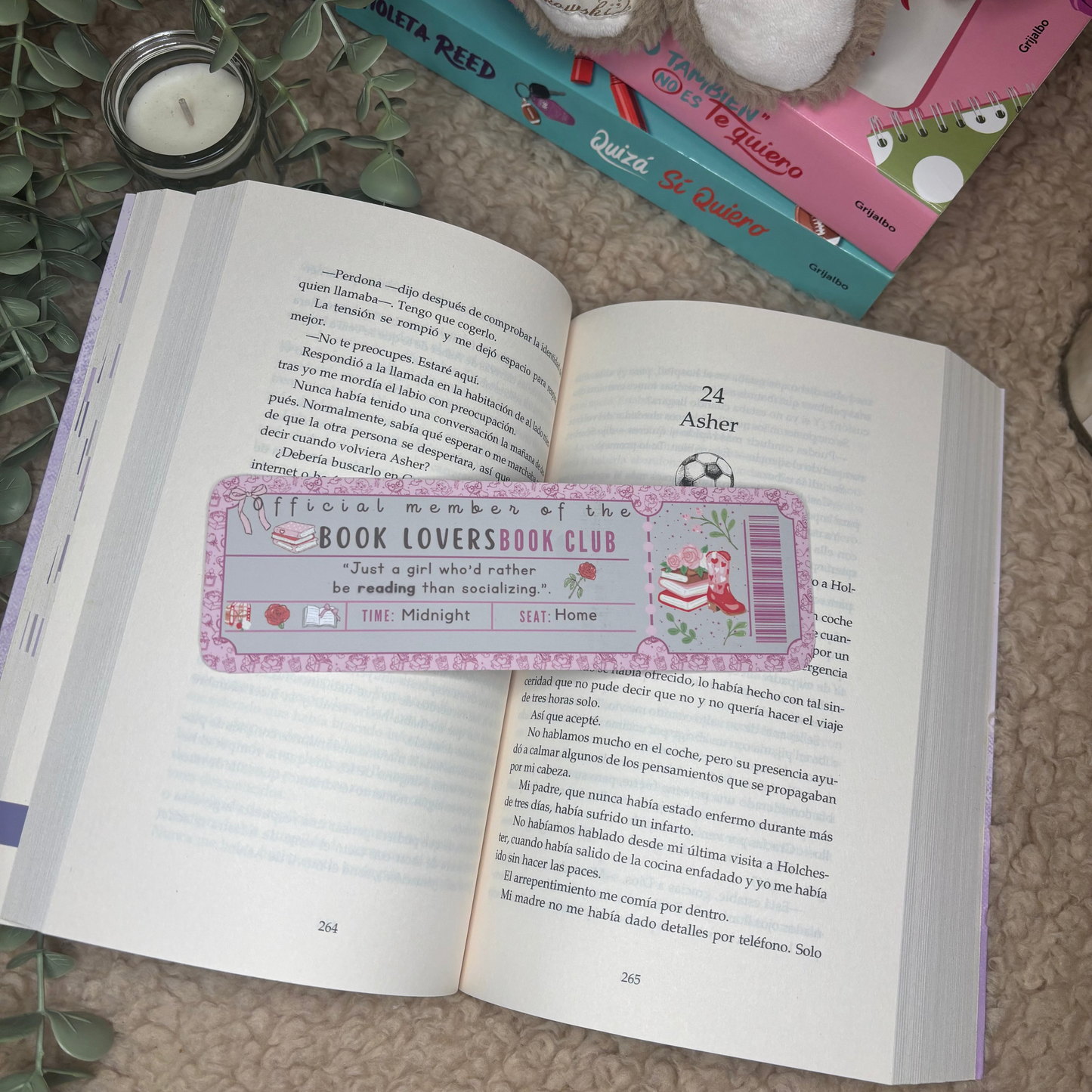 Marcapáginas con forma de ticket book lover bookclub