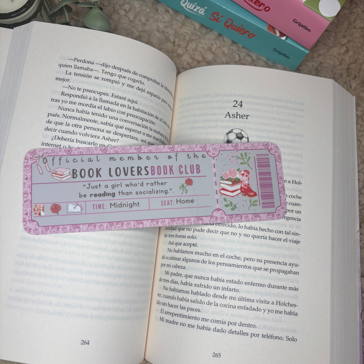 Marcapáginas con forma de ticket book lover bookclub