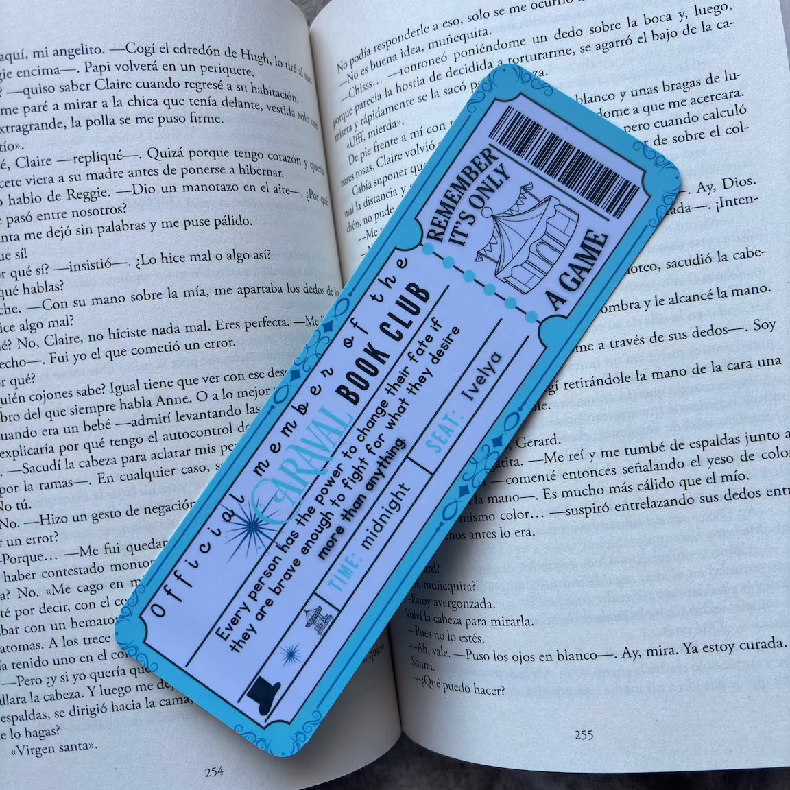 Marcapáginas ticket Carajal.