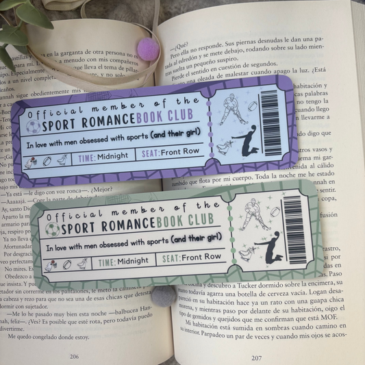 Marcapáginas con forma de ticket Sport Romance