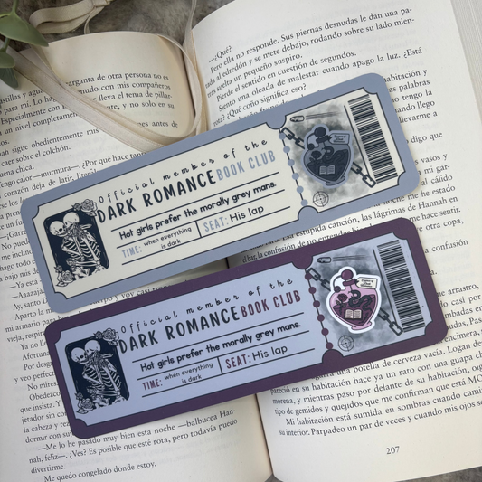 Marcapáginas con forma de ticket Dark Romance