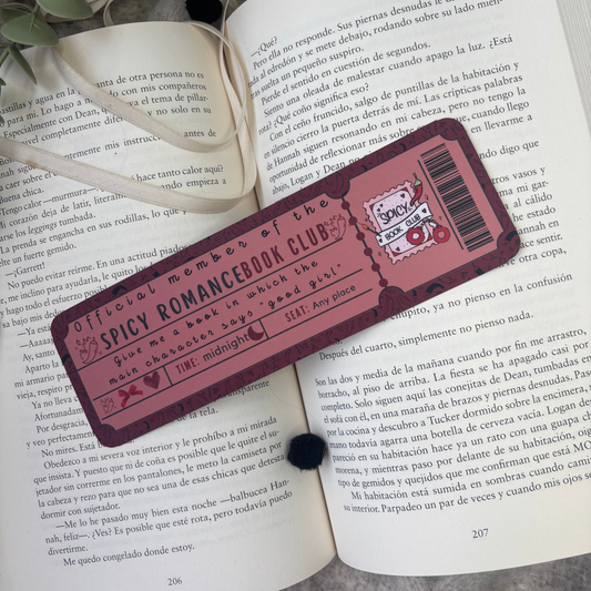 Marcapáginas con forma de ticket Spicy Romance