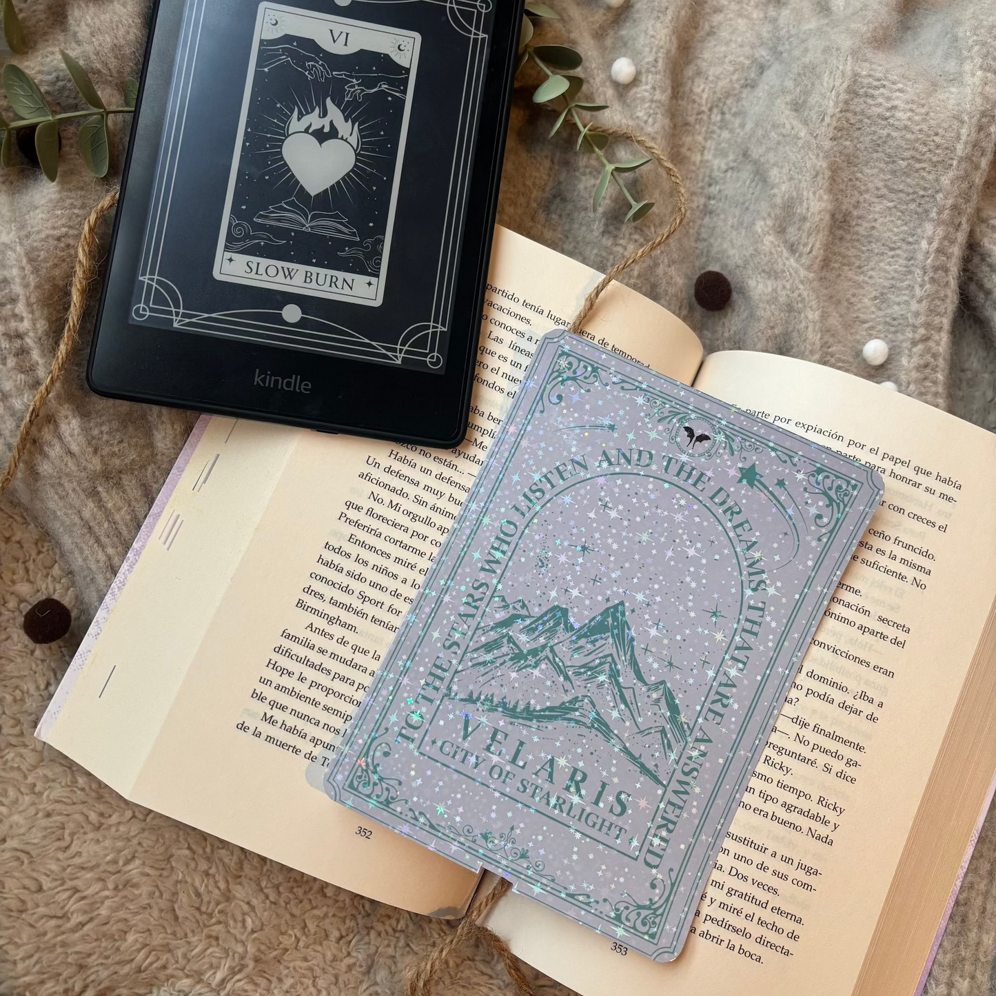 Kindle insert ACOTAR carta de tarot