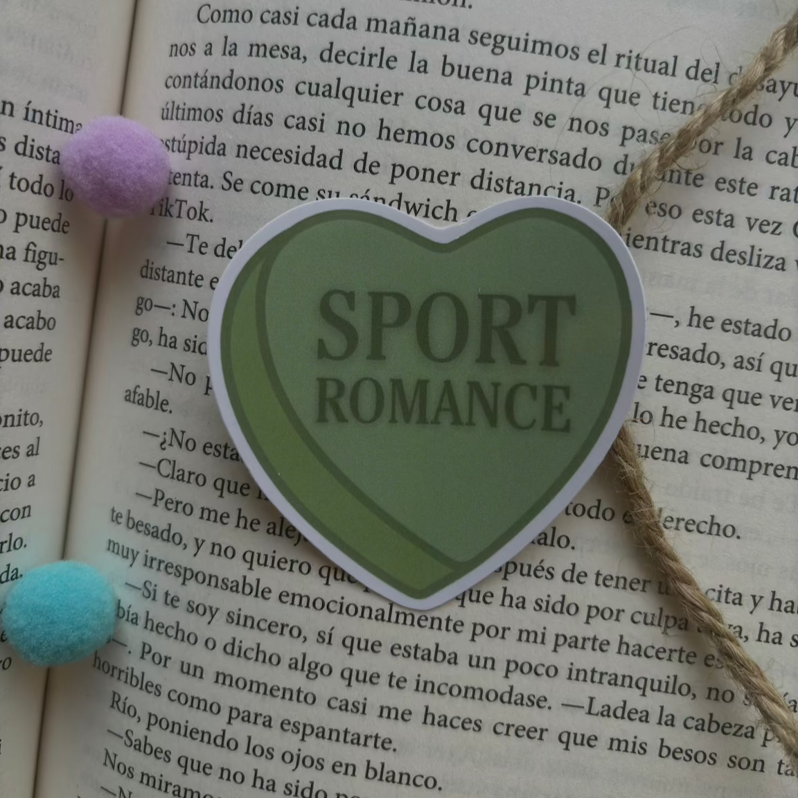 Pegatinas corazones con tropes literarios.