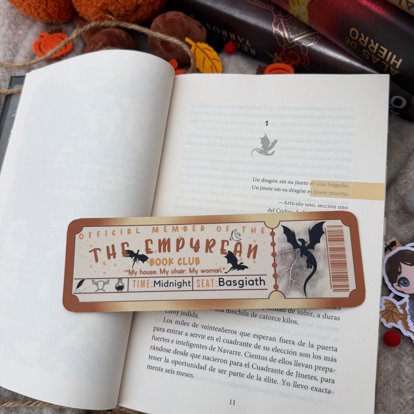 Marcapáginas con forma de ticket The empyrean