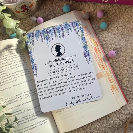 Kindle insert Lady Wishtledown, Los Bridgerton.