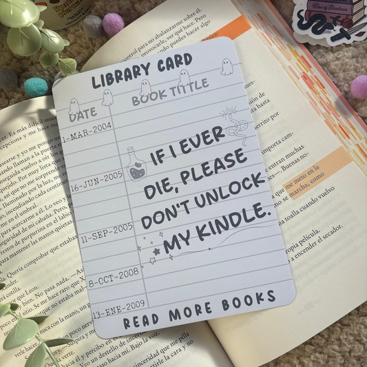 Kindle insert Library Card if I ever die...