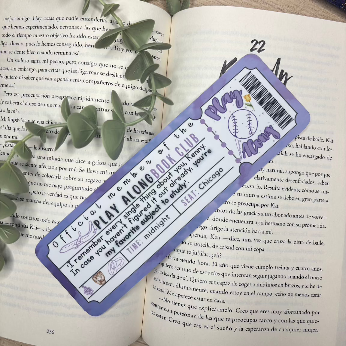 Marcapáginas con forma de ticket saga Windy City, Liz Tomforde
