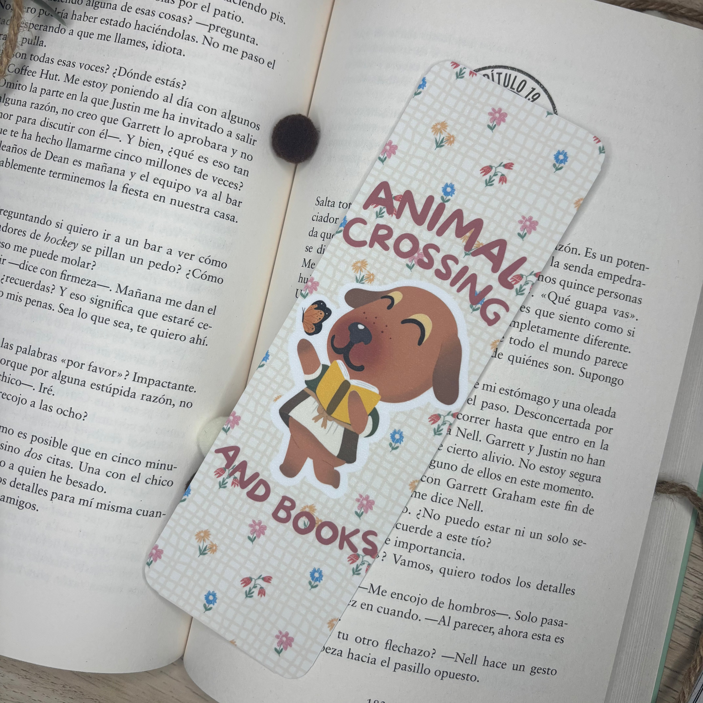 Marca páginas tradicional Animal Crossing and Books