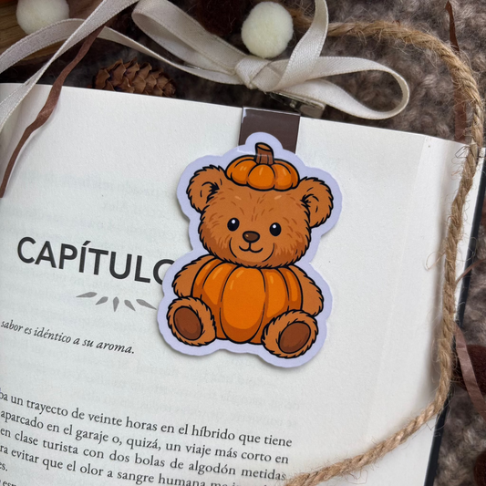 Marcapáginas Teddy calabaza.