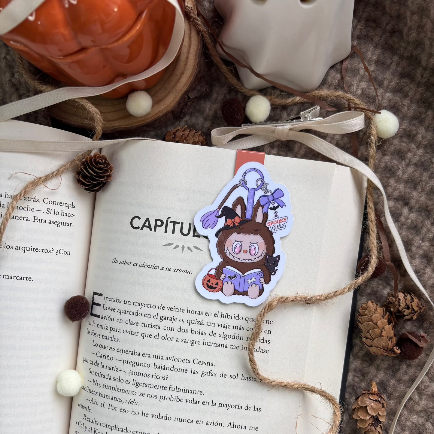 Marcapáginas Labubu spooky